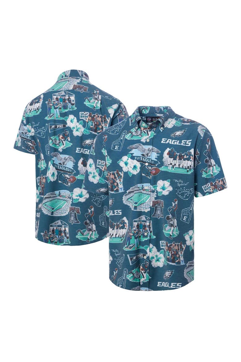 Men's Reyn Spooner Kelly Green Philadelphia Eagles Scenic Button-Down Shirt, Alternate, color, Kelly Green