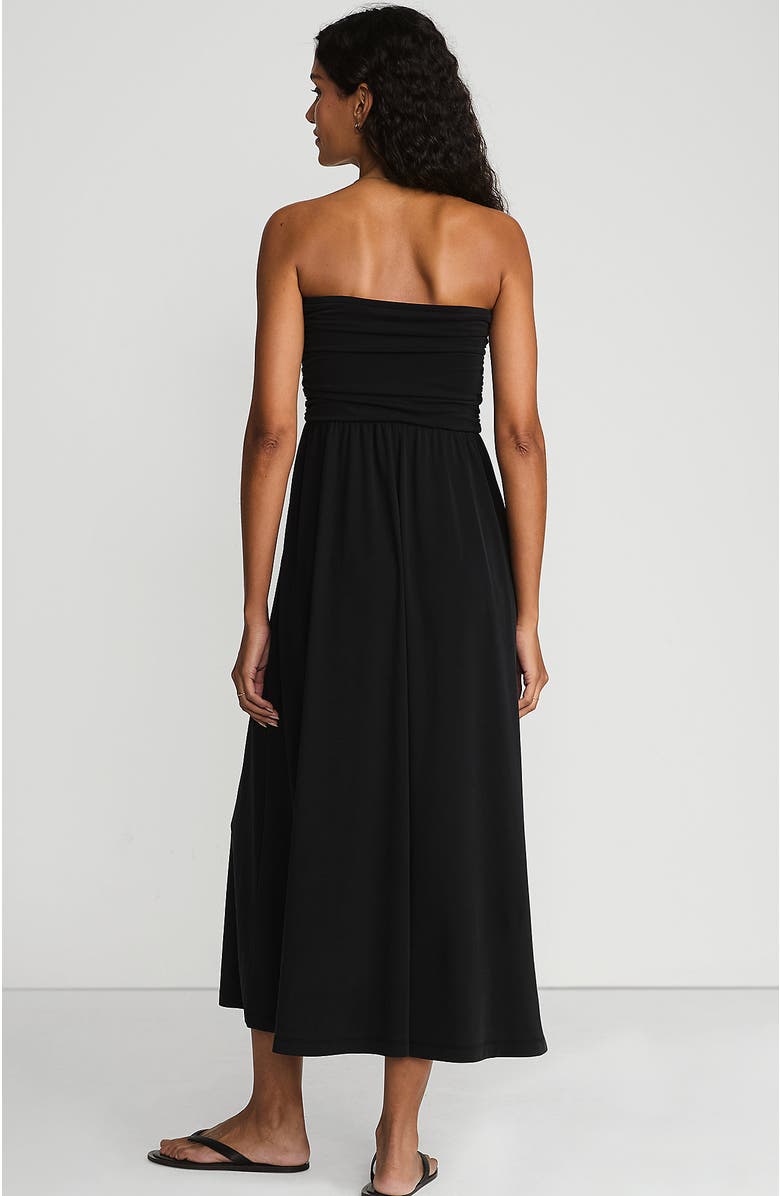 Lands' End Women's Cupro Bandeau Maxi Dress with Removable Straps, Alternate, color, 