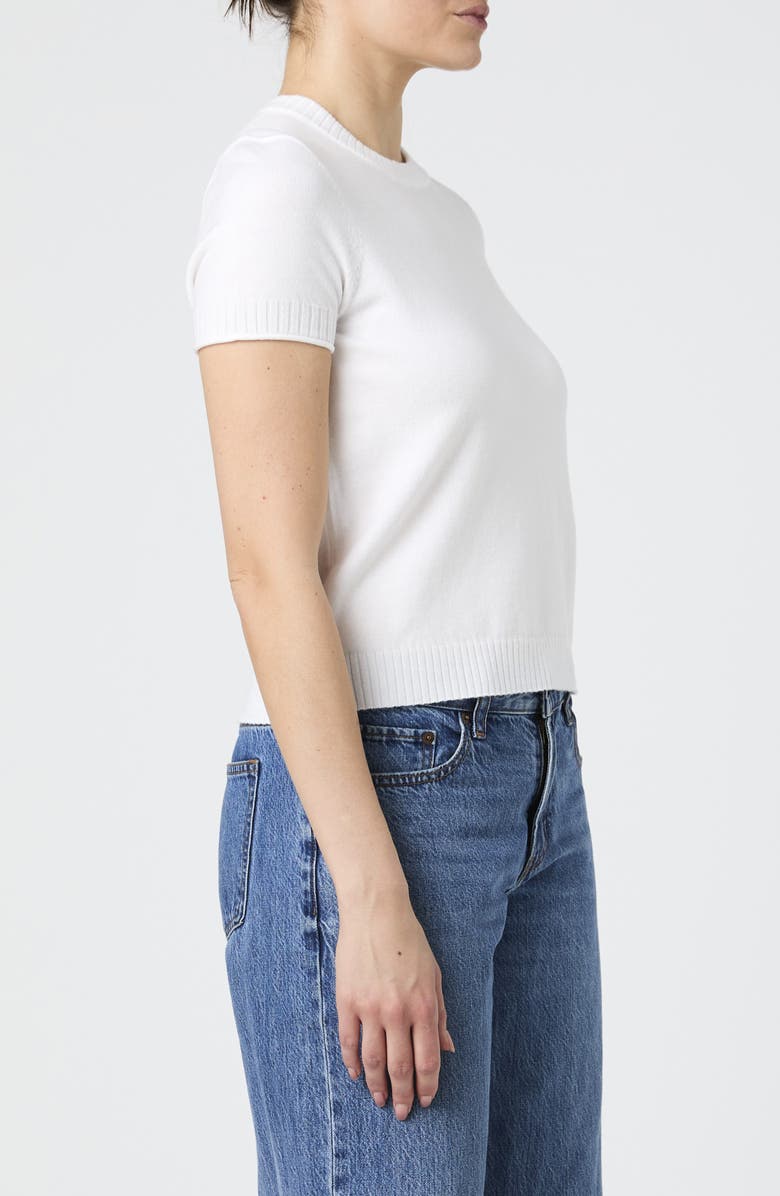 French Connection Crewneck Short Sleeve Sweater, Alternate, color, White