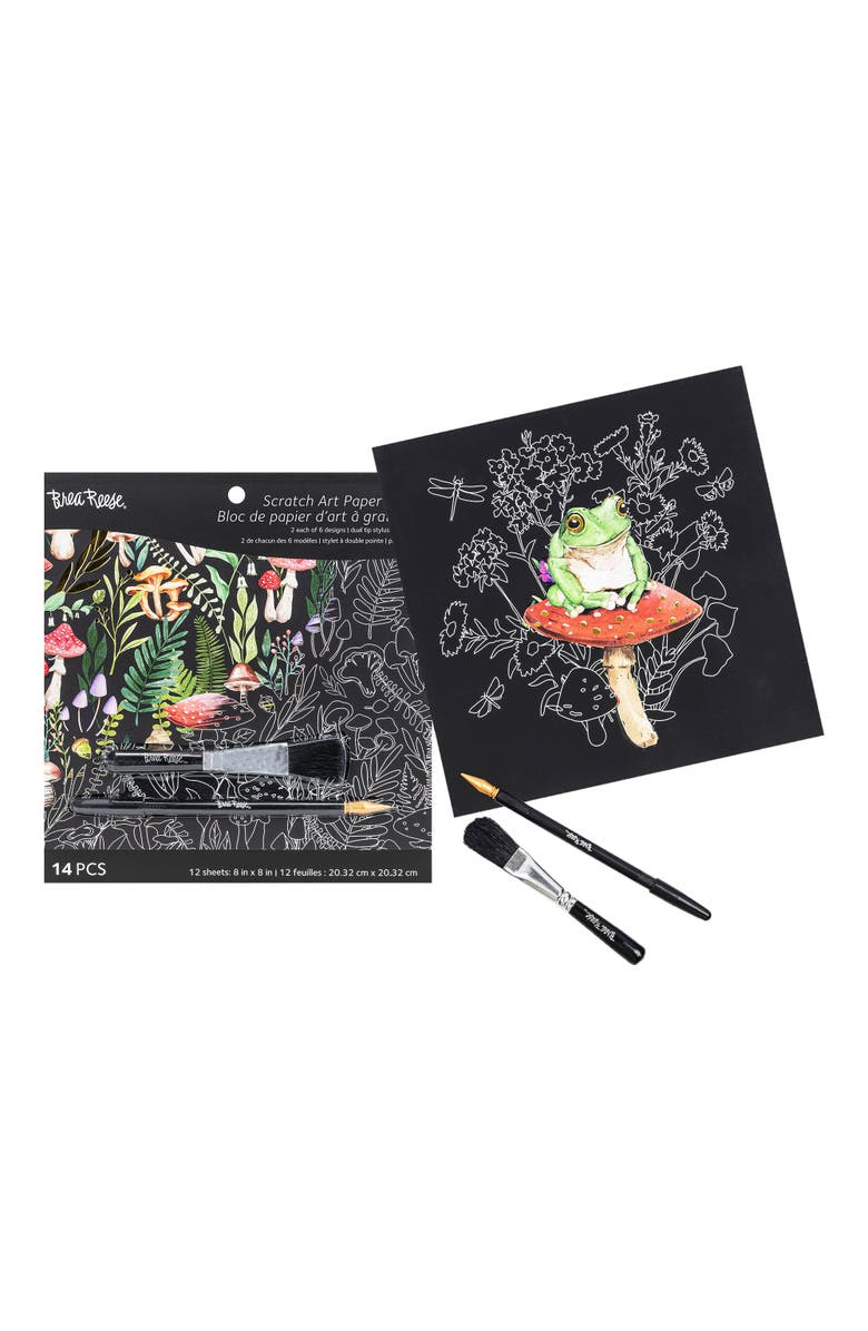Brea Reese Nature Scratch Art Paper Pad 12 Designs, 8X8, Alternate, color, Multicolored