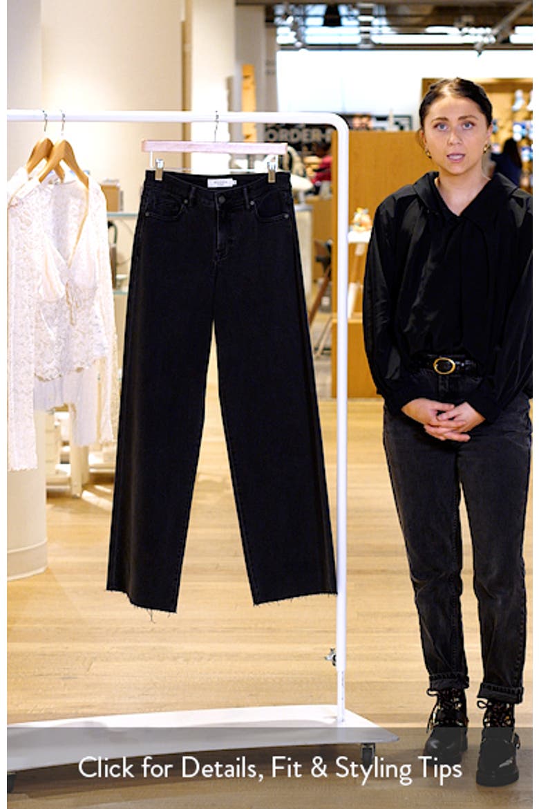 Raw Hem High Waist Wide Leg Jeans video