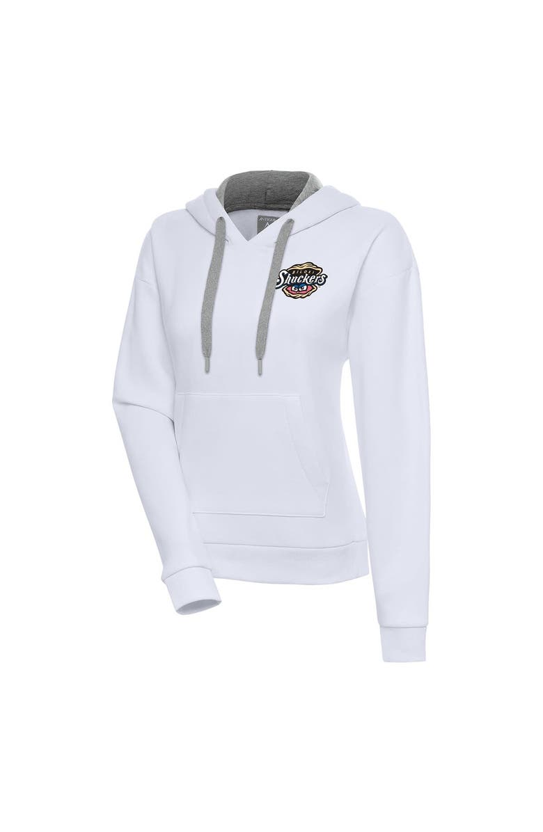ANTIGUA Women's Antigua  White Biloxi Shuckers Victory Pullover Hoodie, Main, color, 