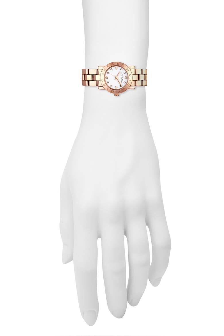 'Small Amy' Crystal Bracelet Watch, 26mm, Alternate, color, ROSE GOLD