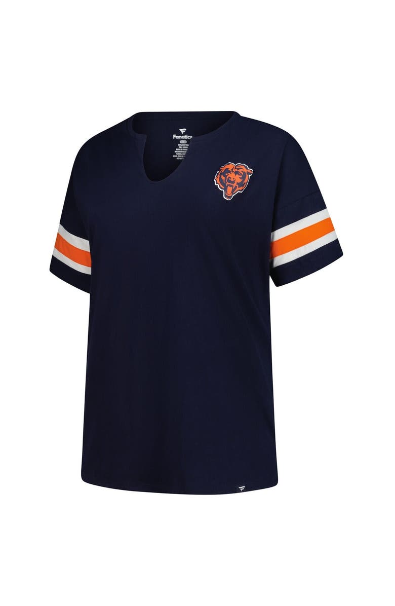FANATICS Women's Fanatics Navy Chicago Bears Plus Size Redzone Notch Neck T-Shirt, Alternate, color,