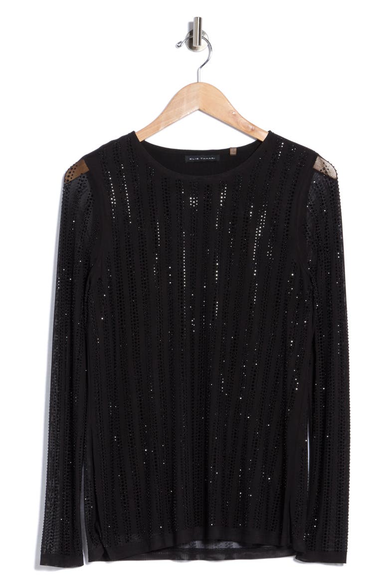 The Adeline Rhinestone Top, Alternate, color, NOIR