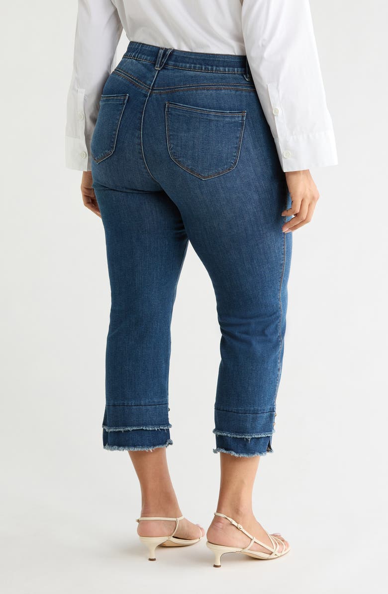 Democracy Double Layer Fray Hem Kick Flare Jeans, Alternate, color, Blue