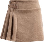 Mistress Rocks Mid Rise Pinstripe Pleated Miniskirt