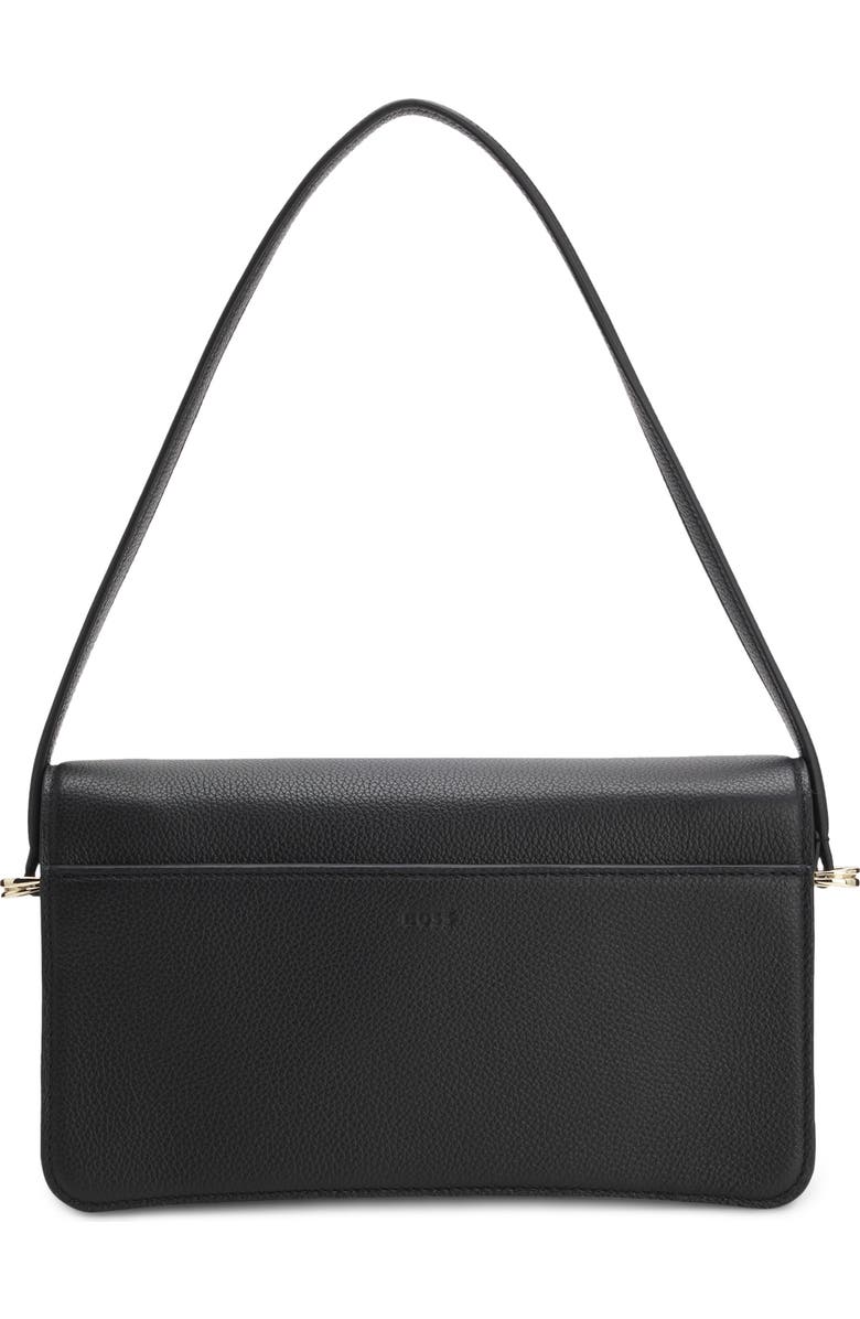 HUGO Beyond Leather Shoulder Bag, Alternate, color, Black