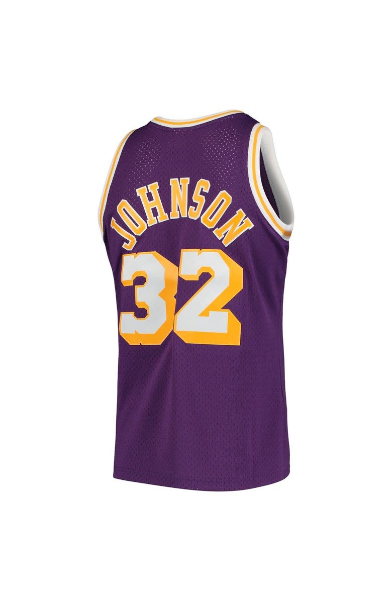 Mitchell & Ness Men's Mitchell & Ness Magic Johnson Purple Los Angeles Lakers 1984/85 Hardwood Classics Swingman Jersey, Alternate, color, Purple