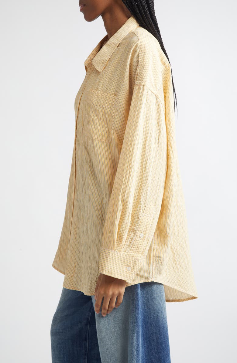 R13 Stripe Button-Up Shirt, Alternate, color, Orange Stripe