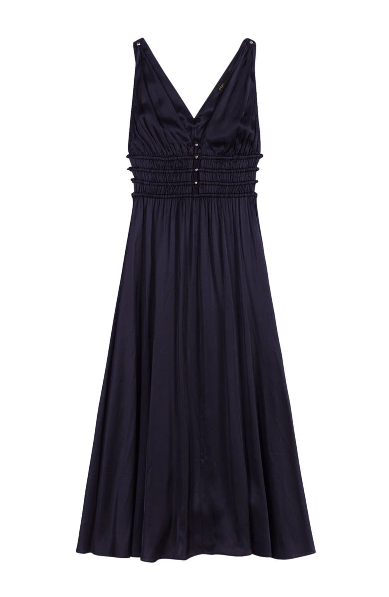 maje Openwork satin-effect dress, Alternate, color, Black