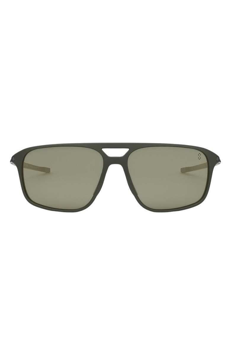 TAG Heuer Vingt Sept 59mm Geometric Sunglasses, Main, color, Matte Dark Green / Green Polar