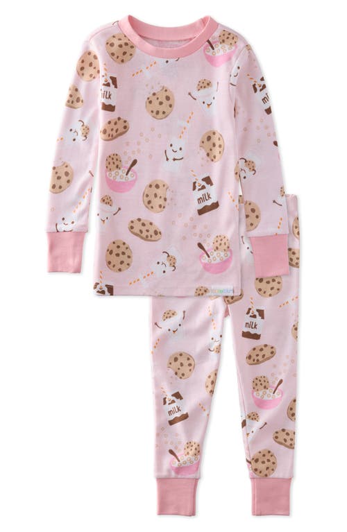 Butterblu Kids' Zen Fitted Organic Cotton Two-piece Pajamas In Pink