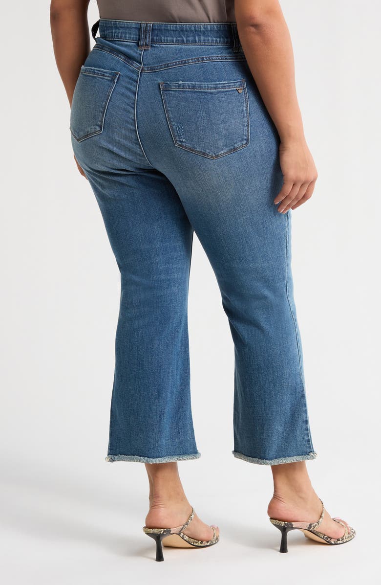Wit & Wisdom Tatum 'Ab'Solution Frayed High Waist Ankle Bootcut Jeans, Alternate, color, Mid Blue Artisanal