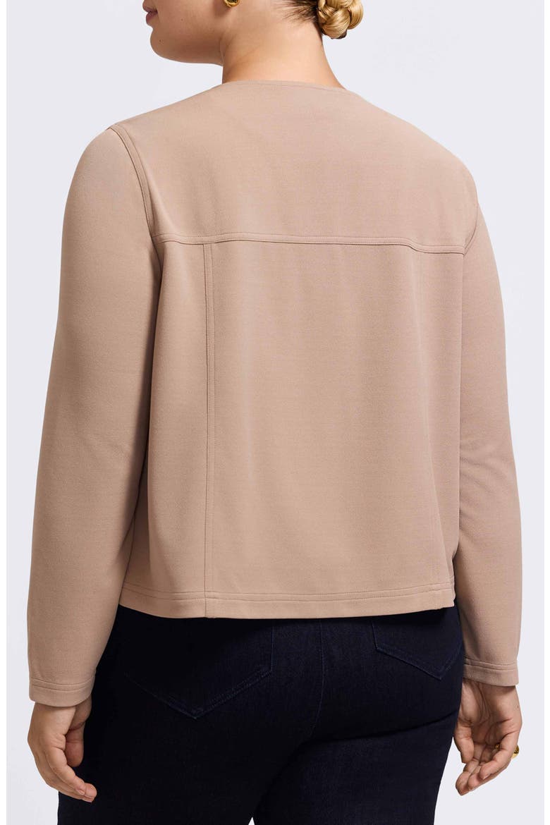 Valerie Crepe Knit Jacket, Alternate, color, KHAKI