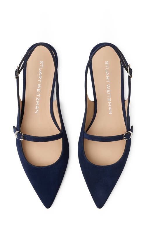 Stuart Weitzman Emilia Suede Mary Jane Slingback Ballerina Flats