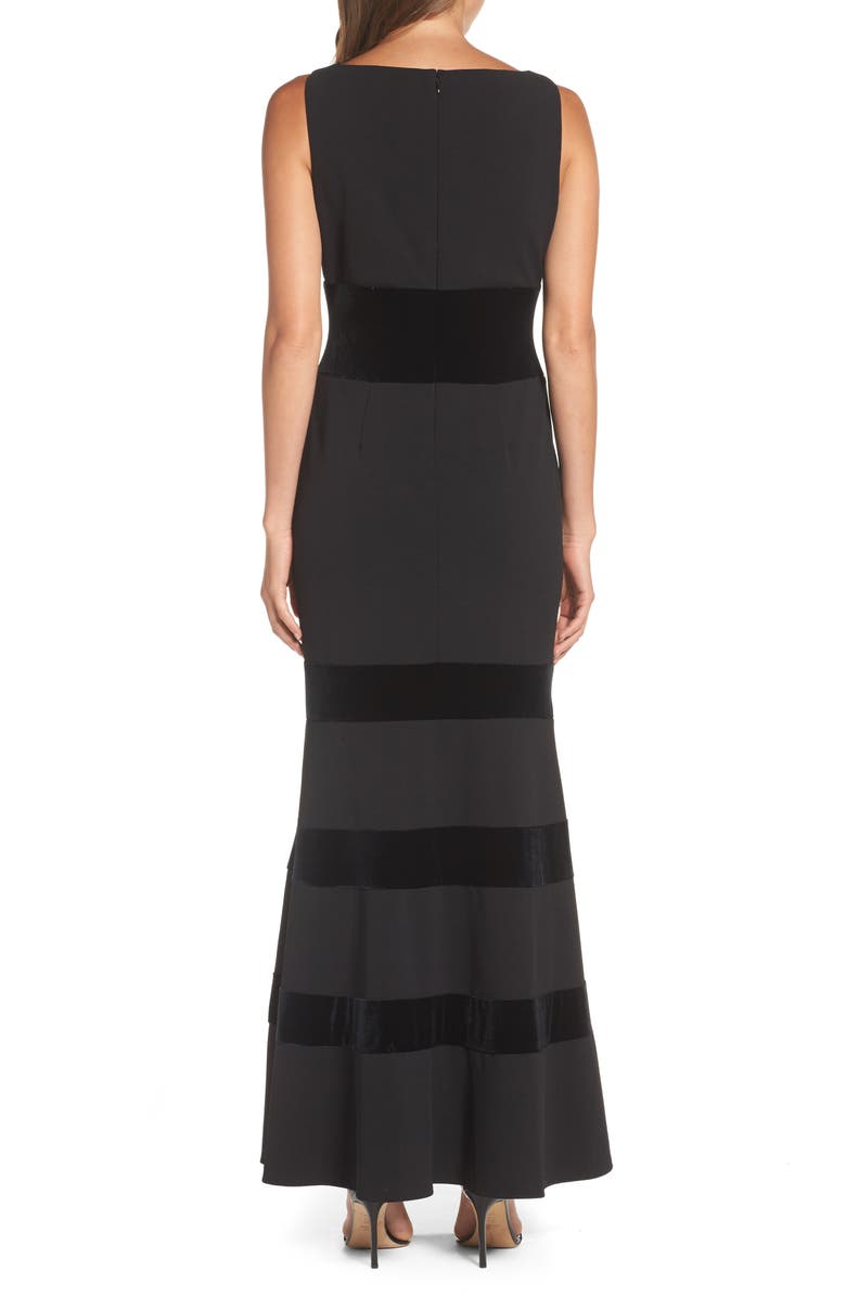 Vince Camuto Velvet & Scuba Crepe Mermaid Gown, Alternate, color, 