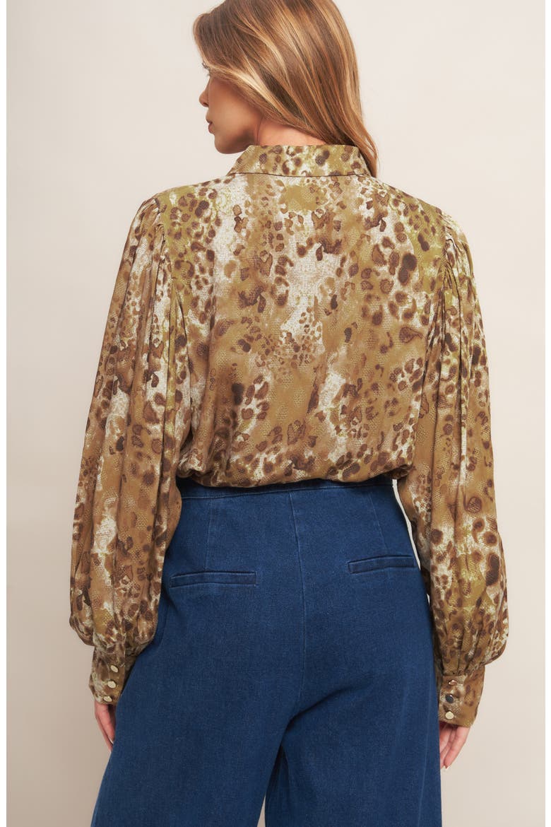 Long Sleeve Button-Up Shirt, Alternate, color, TAUPE BROWN