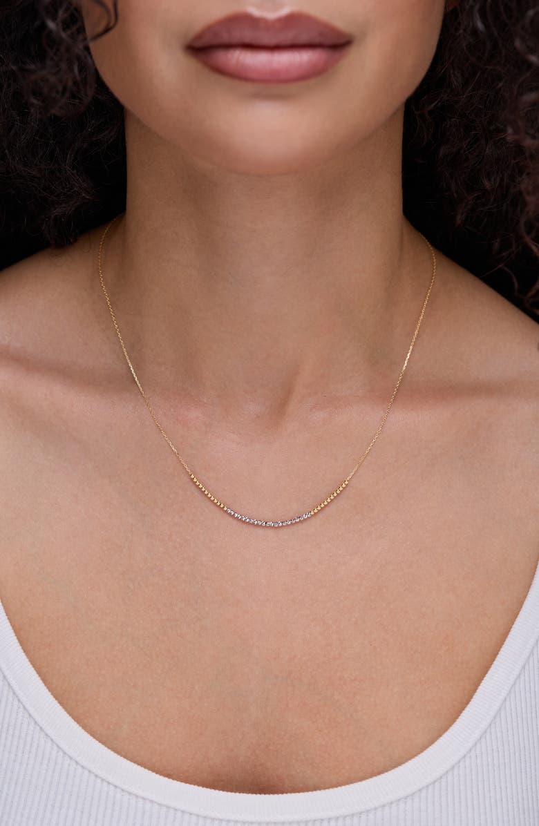 Bony Levy 14K Gold Beaded Chain Necklace, Alternate, color, 14K White Yellow Gold