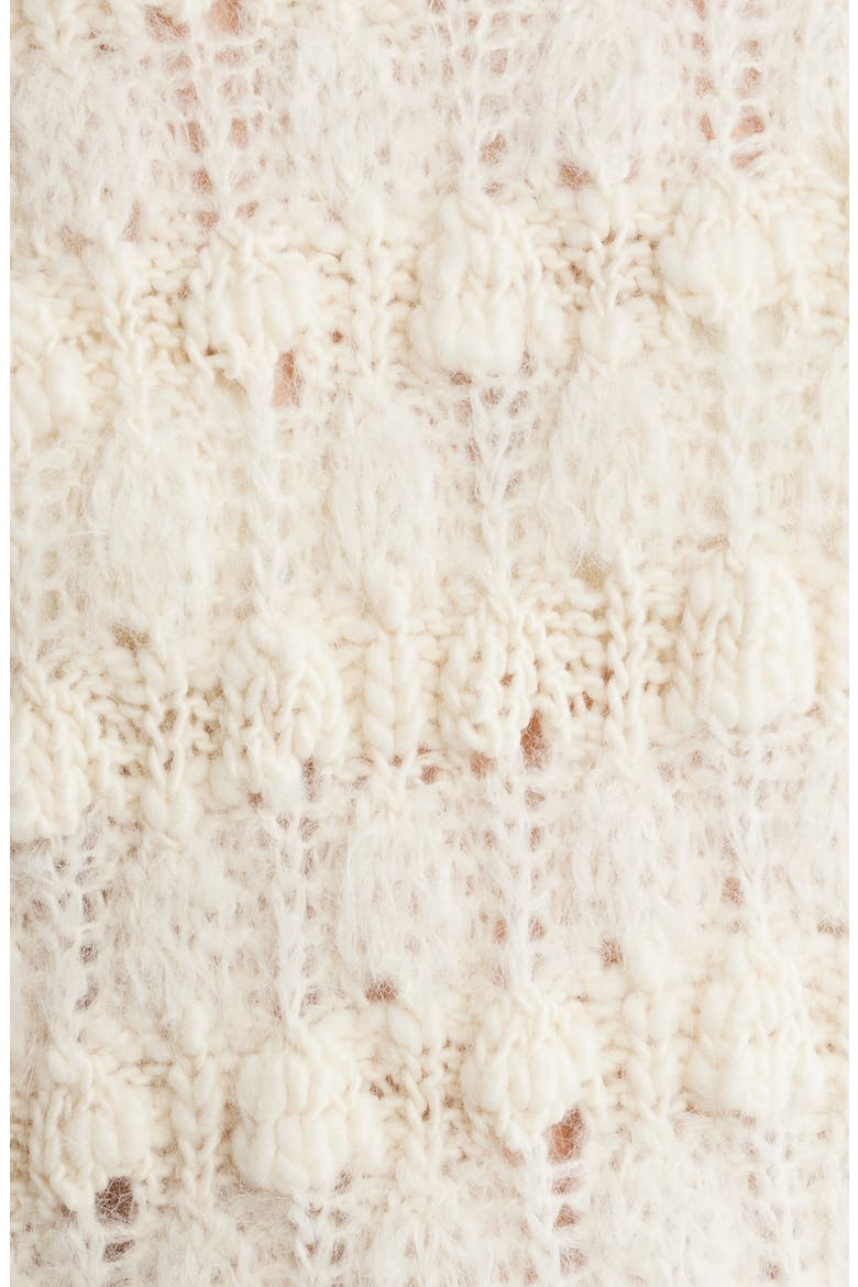 Open Stitch Alpaca Blend Crewneck Sweater, Alternate, color, CREAM