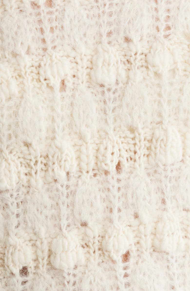 FRAME Open Stitch Alpaca Blend Crewneck Sweater, Alternate, color, Cream