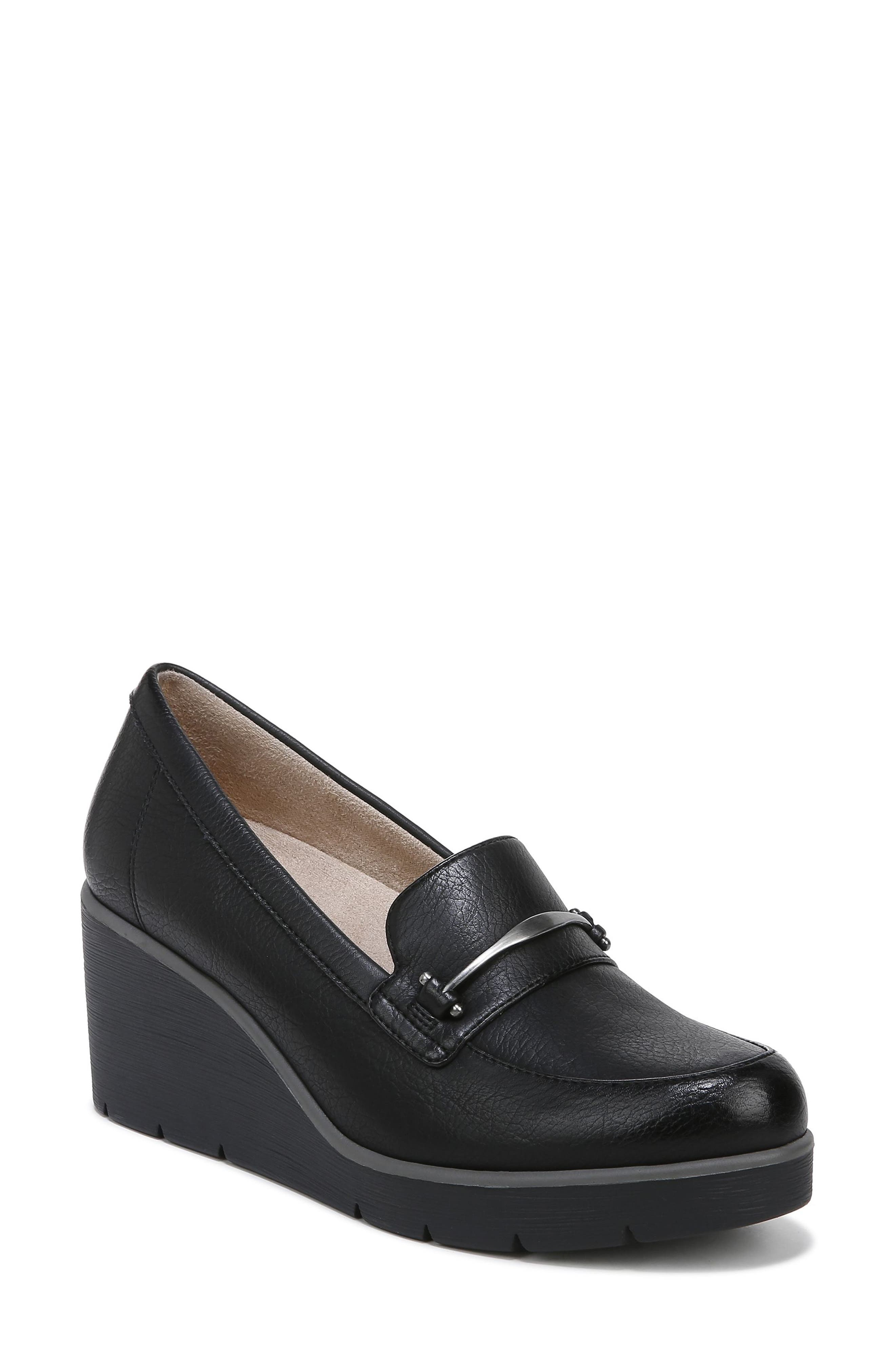SOUL NATURALIZER Achieve Wedge Loafer, Main, color, Black Syn