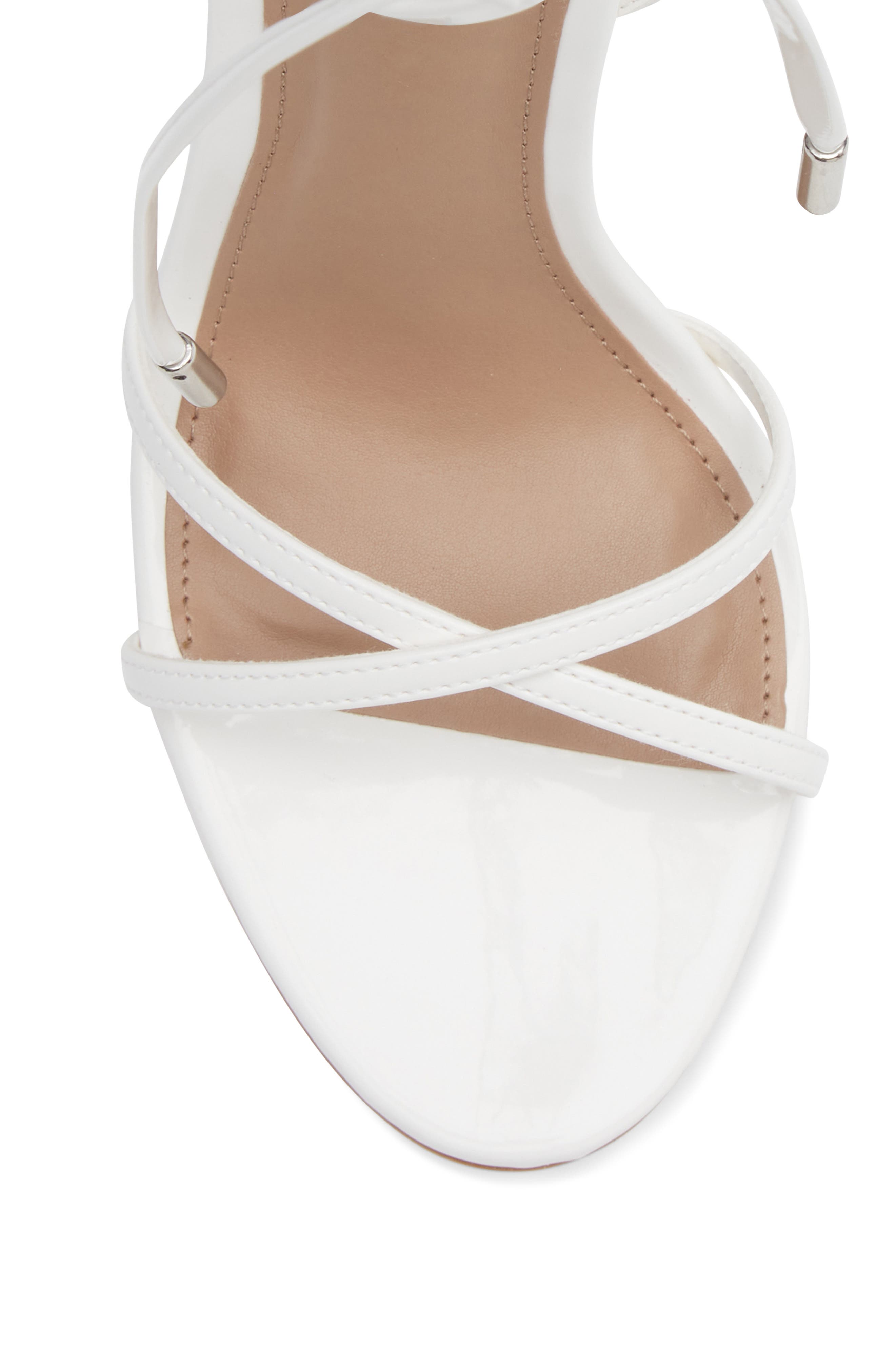 Steve Madden Neri Wrap Heeled Sandal, Alternate, color, White Patent