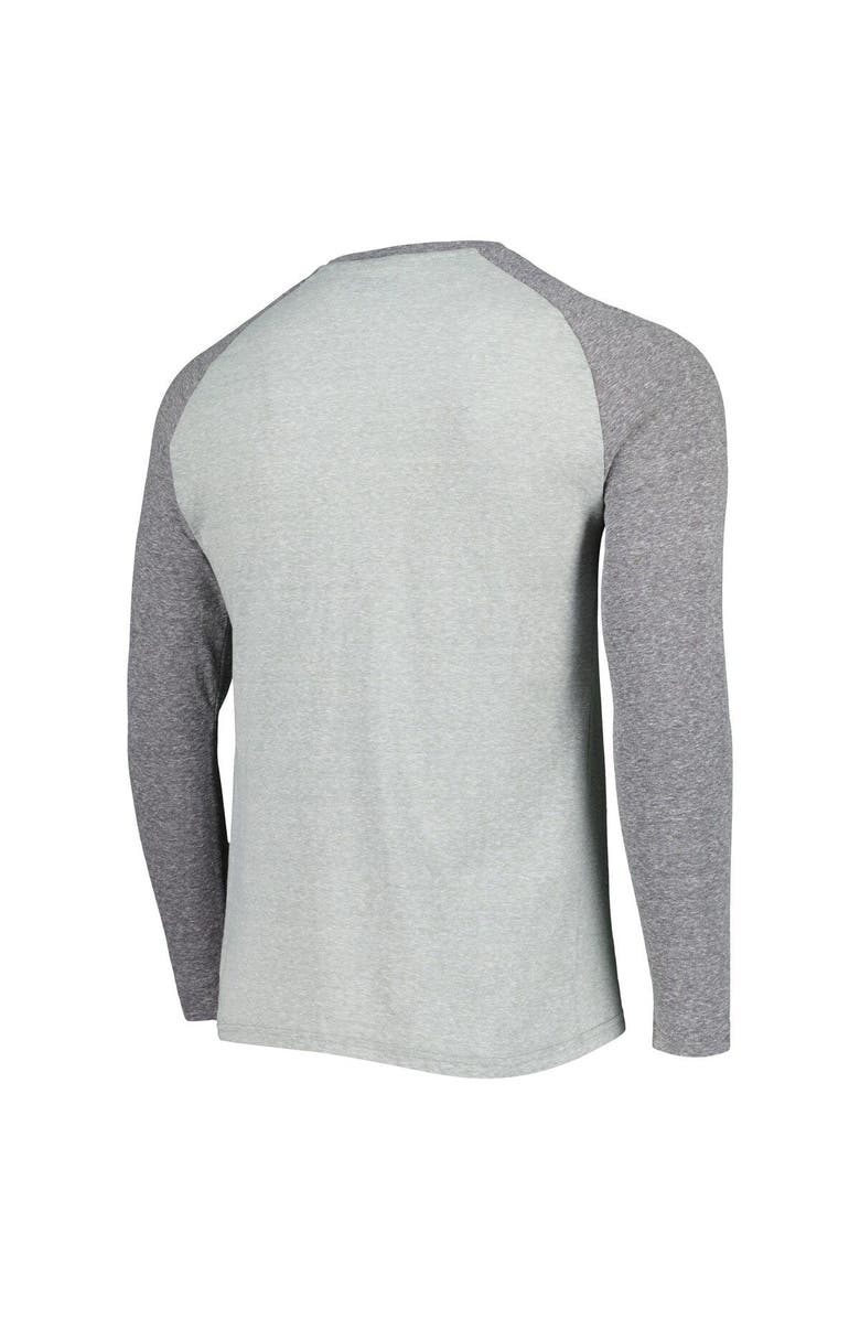 CONCEPTS SPORT Men's Concepts Sport Heather Gray Cleveland Browns Ledger Raglan Long Sleeve Henley T-Shirt, Alternate, color, 
