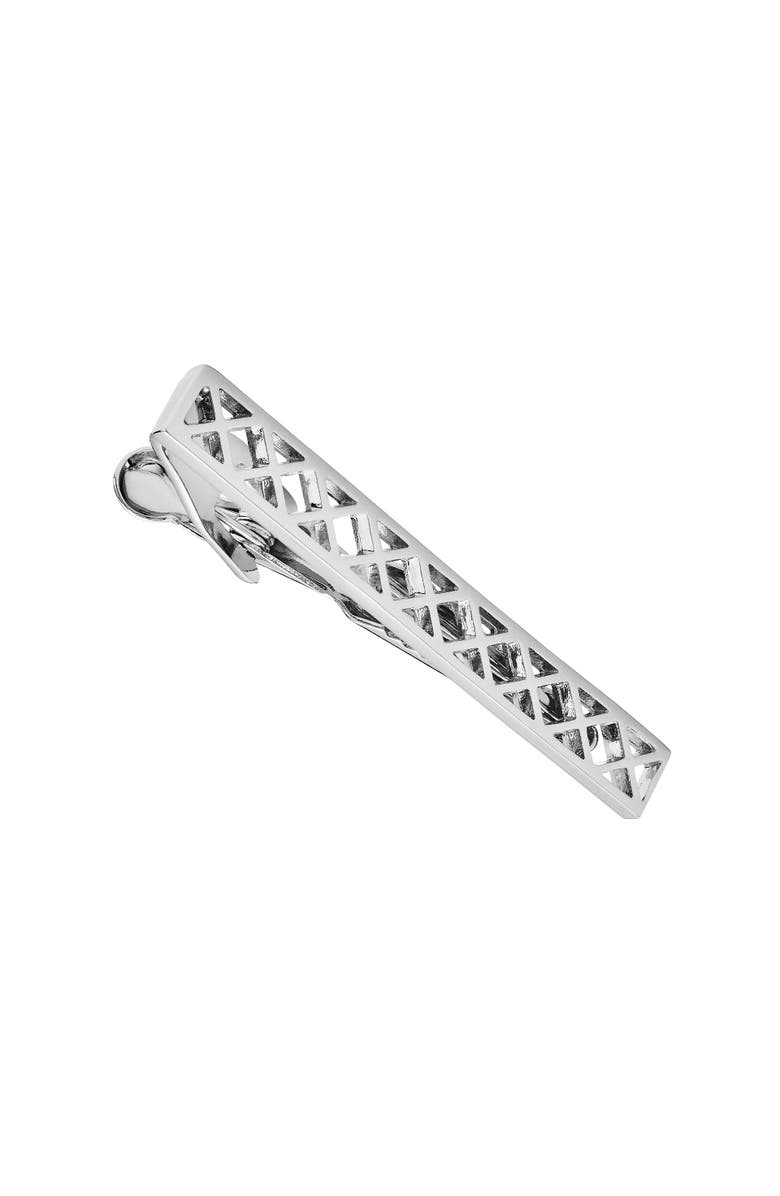 Link Up Laser Cut Lattice Tie Bar, Main, color, Silver