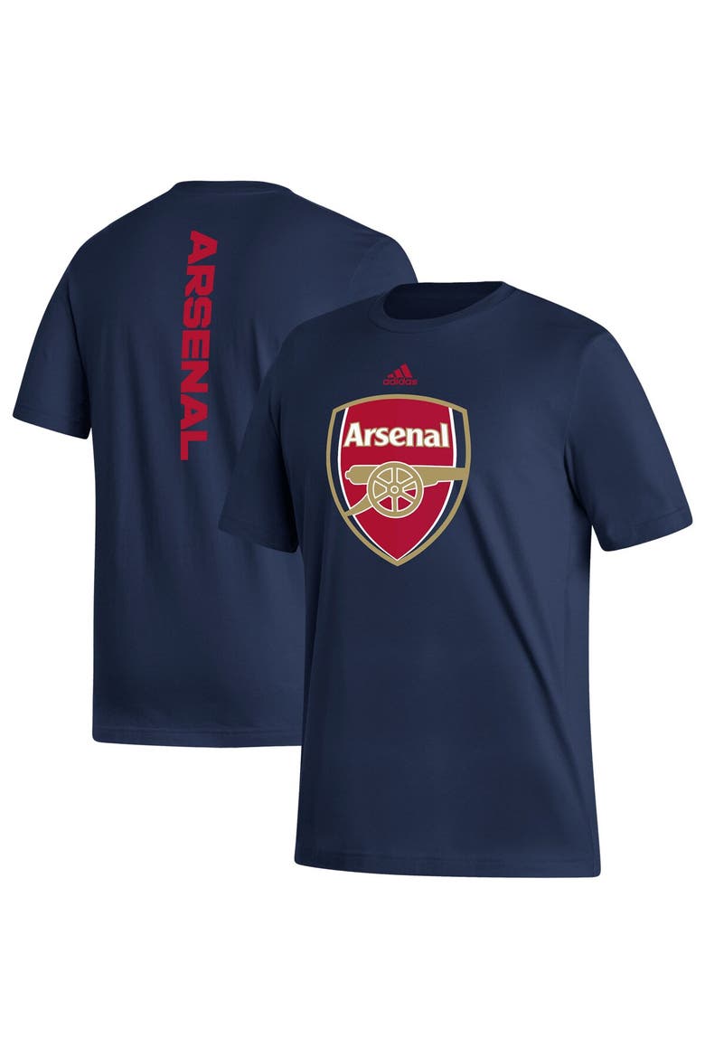 Men's adidas Navy Arsenal Vertical Back T-Shirt, Main, color, Navy