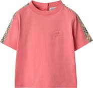 Burberry Check Trim Cotton T-shirt