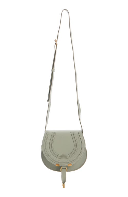 Chloé Small Marcie Leather Crossbody Bag In 38y Sea Grass