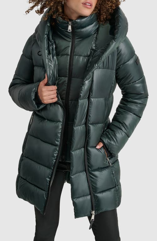 Dkny Women's Bib Puffer Coat In Malachite