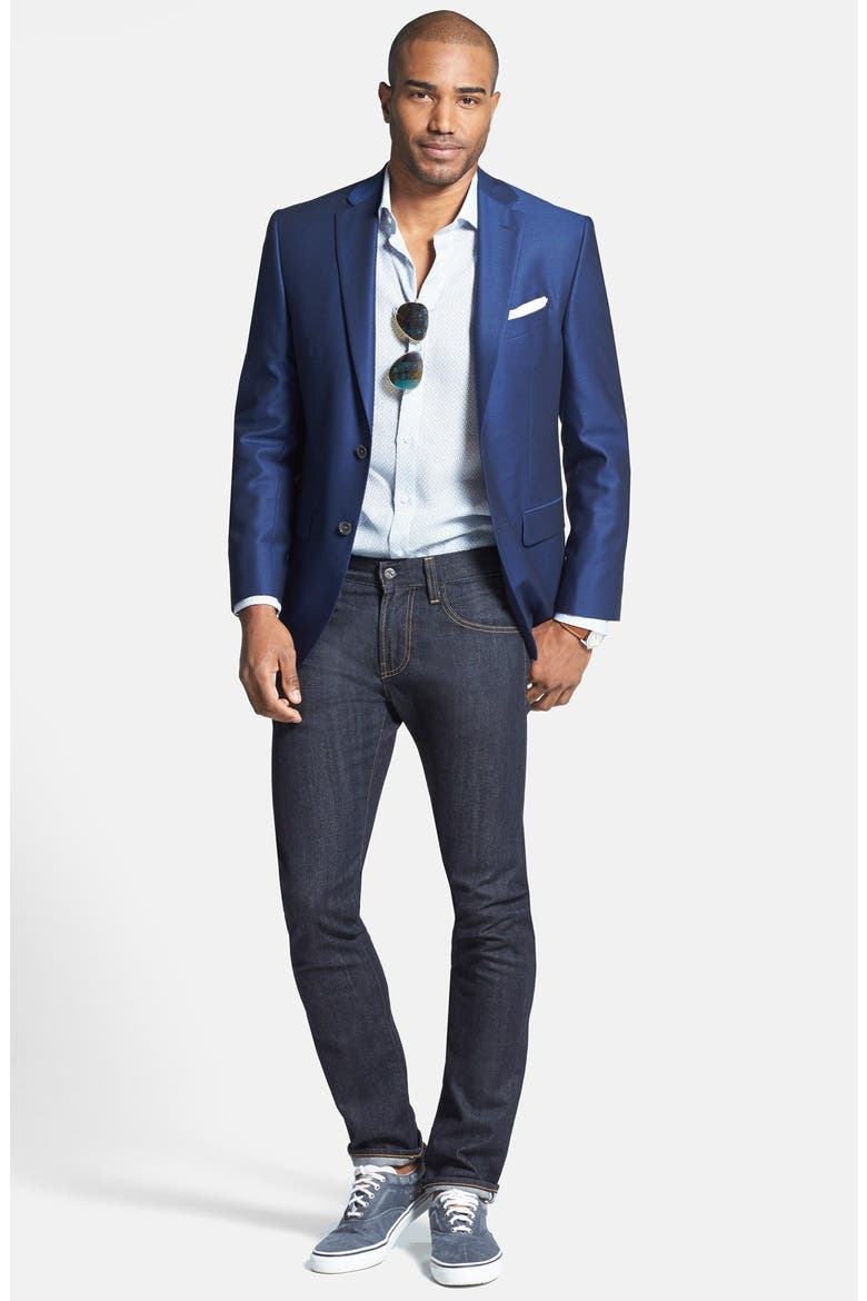 'Nomad' Skinny Fit Selvedge Jeans, Alternate, color, ALPHA