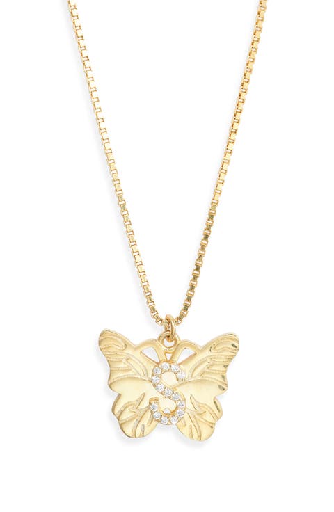 The Butterfly Initial Pendant Nekclace