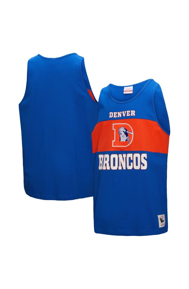 Mitchell & Ness Men's Mitchell & Ness Royal Denver Broncos Retro Colorblock Tank Top, Alternate, color, Royal