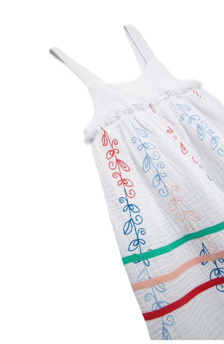 Peek Aren't You Curious Kids' Colorful Vines Cotton Gauze Sundress, Alternate, color, White