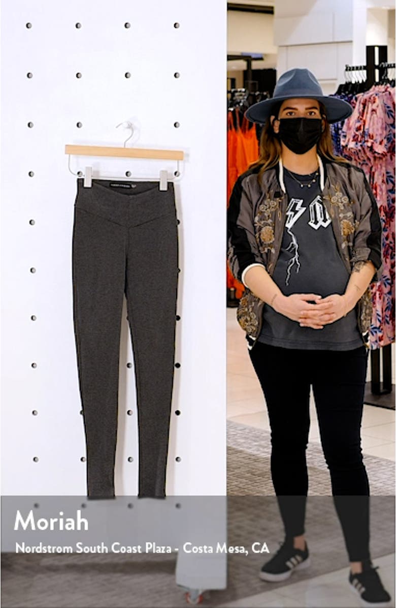 High Waist V-Cut Rib Leggings, sales video thumbnail