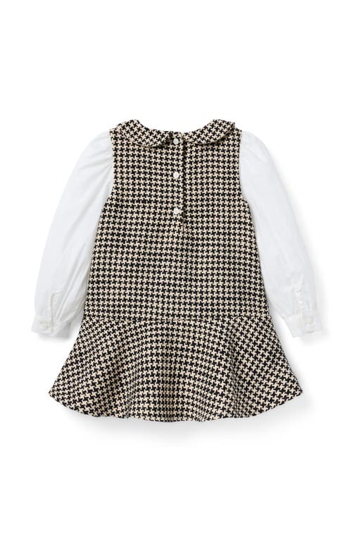 Janie And Jack Houndstooth Tweed Dropwaist Dress In Multi