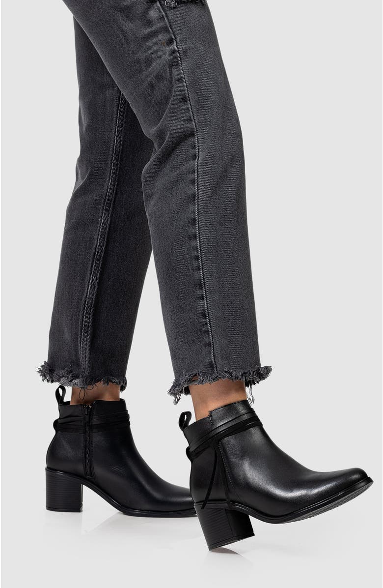 Manela Alex Block Heel Side Up Bootie, Alternate, color, Black