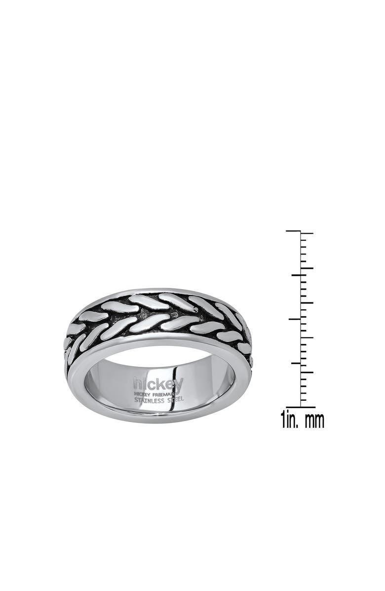 HMY JEWELRY Men's Stainless Steel Textured Band Ring, Alternate, color, 