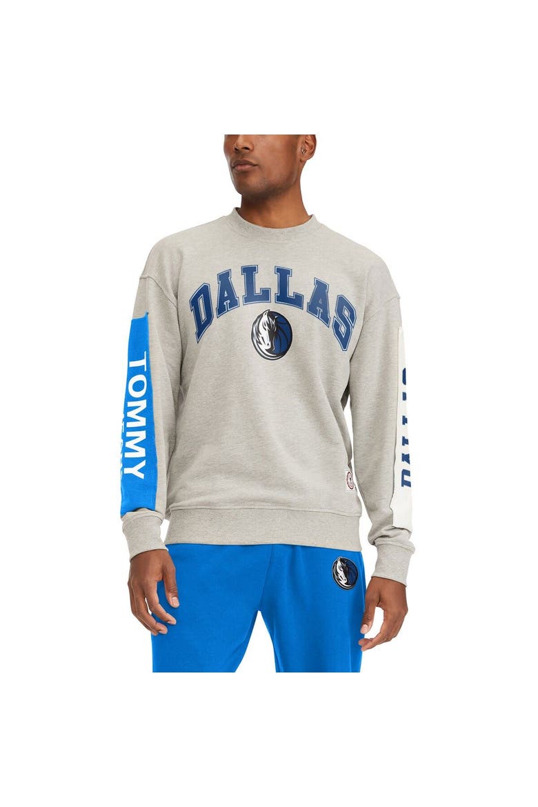 Men's Tommy Jeans Gray Dallas Mavericks James Patch Pullover Sweatshirt, Main, color, Gray
