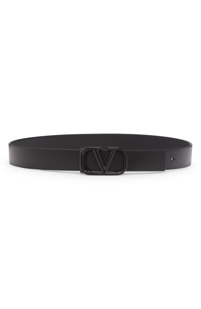 Valentino Garavani VLOGO Buckle Leather Belt, Main, color, 