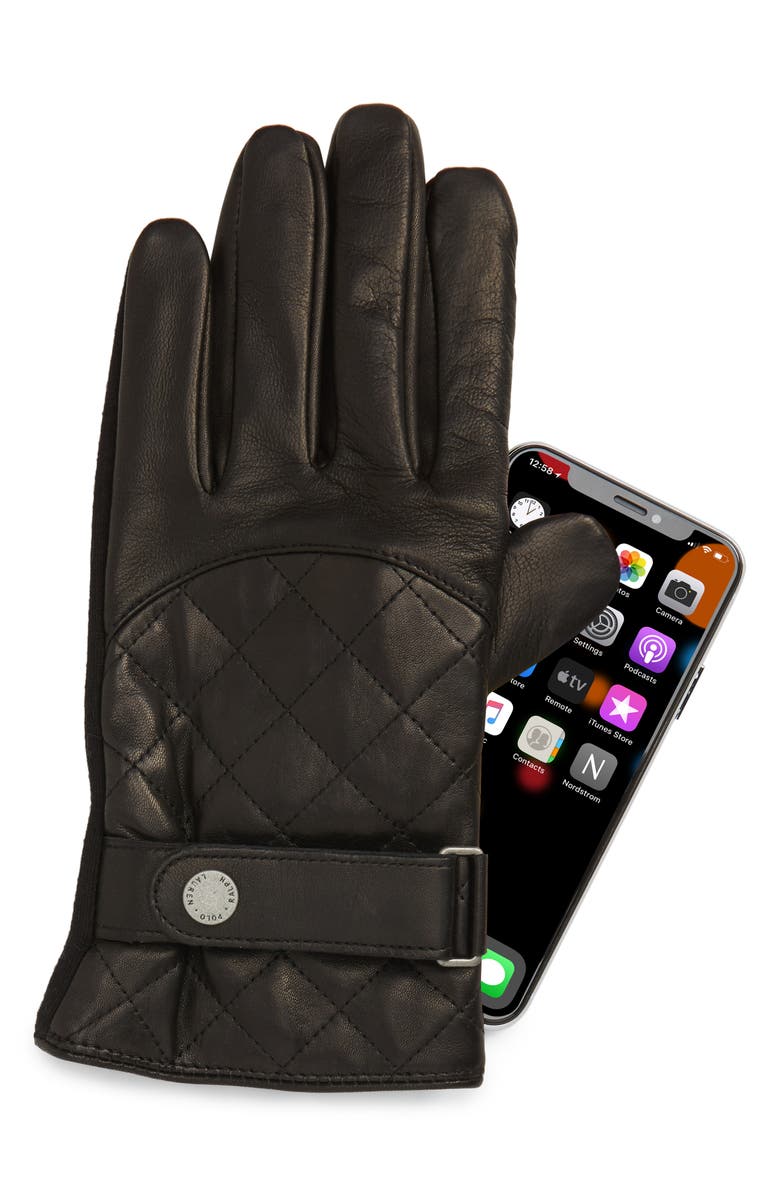 Polo Ralph Lauren Quilted Leather Gloves, Alternate, color,