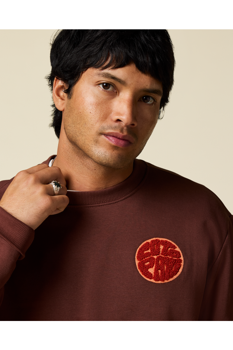 Trail To Sea Crew Sweatshirt - Men's, Main, color, Sepia