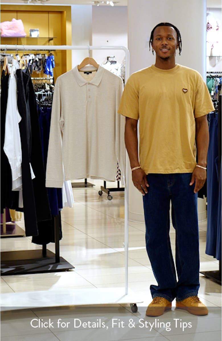 Heathered Double Face Long Sleeve Polo, sales video thumbnail