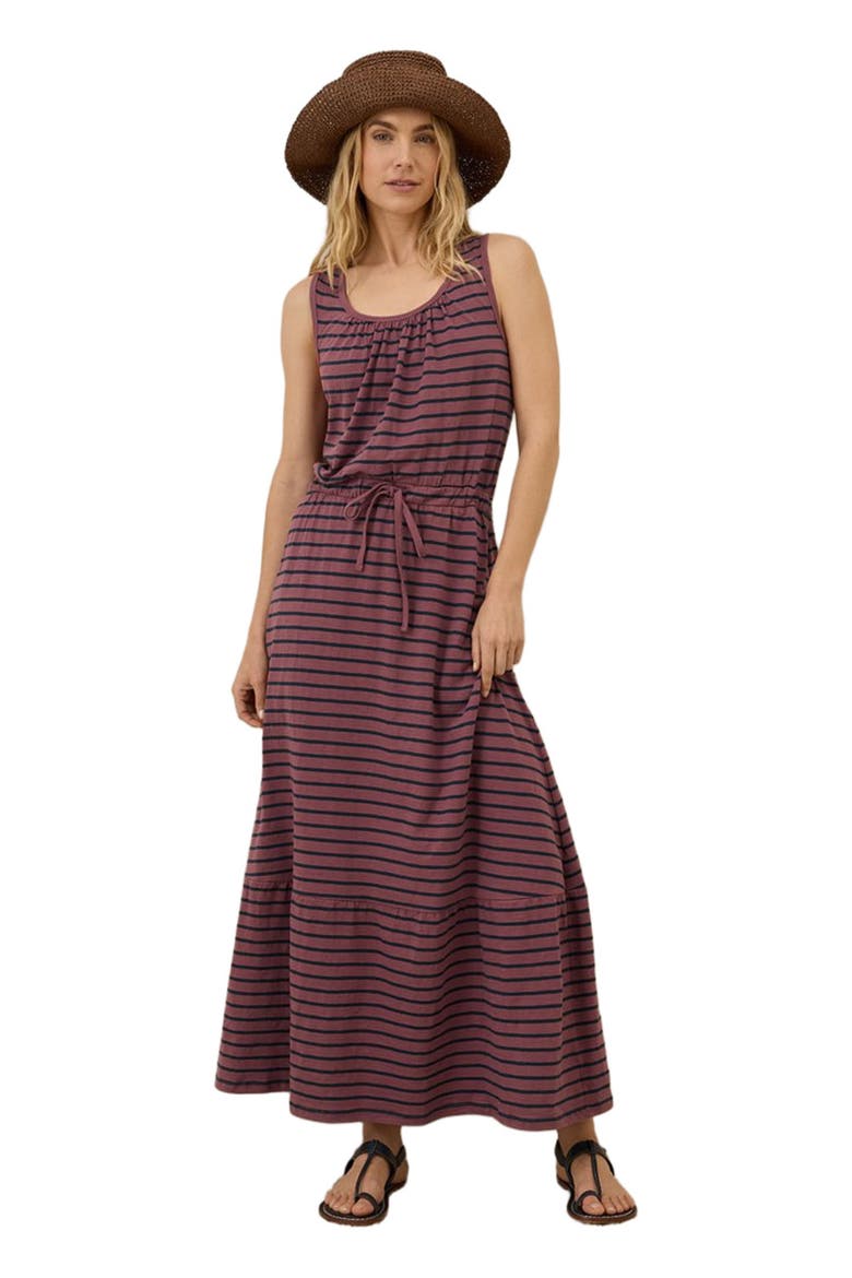 Organic Cotton Relaxed Slub Tank Maxi Dress, Main, color, Sea Ranch Stripe Mauve
