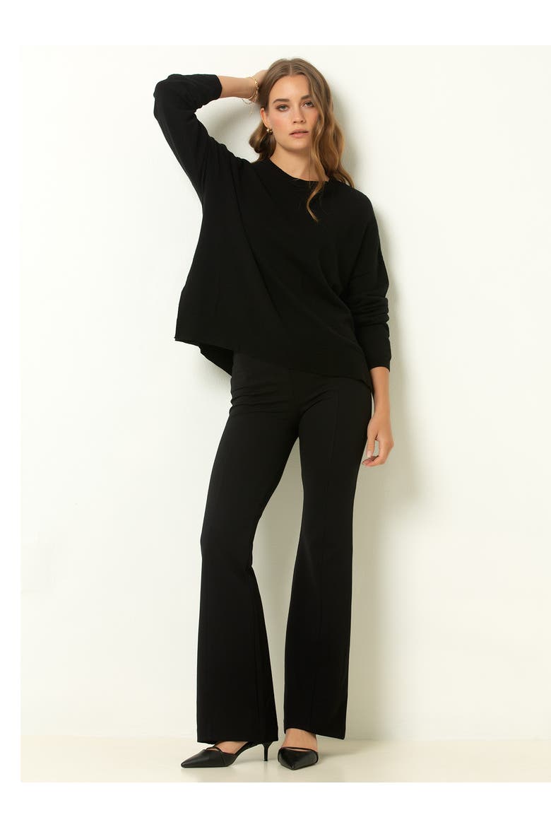 Relaxed Crew Neck Sweater, Alternate, color, Black