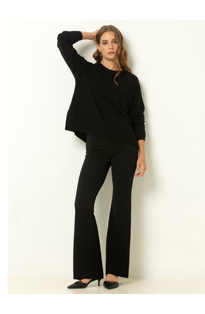 Single Stitch Relaxed Crew Neck Sweater, Alternate, color, Black