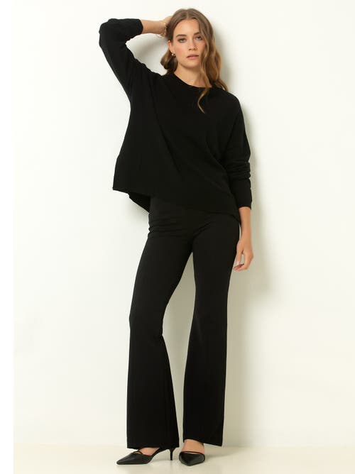 Single Stitch Relaxed Crew Neck Sweater In Black